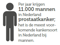 Feit - Per jaar krijgen 11.000 mannen in Nederland prostaatkanker; het is de meest voorkomende kankersoort in Nederland bij mannen